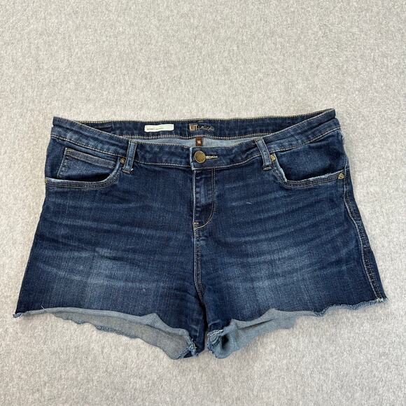 Kut from the Kloth Short WMNS 16 Gidget Fray High Rise Dark Wash Blue Stretchy - Picture 1 of 10